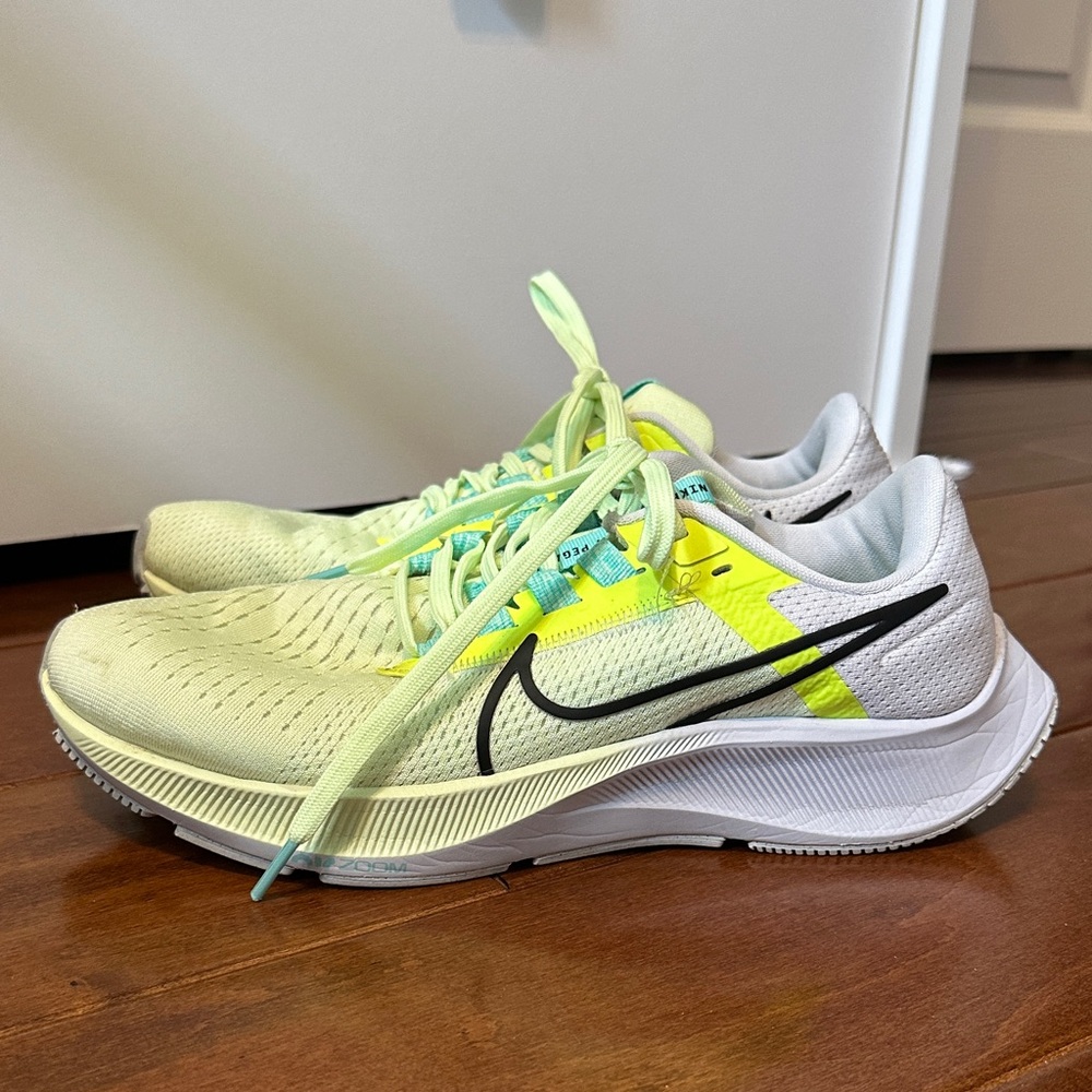 Nike White and Neon Yellow Sneakers
